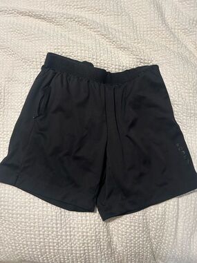 ASRV Black Athletic Shorts with Elastic Waistband (no interior liner)